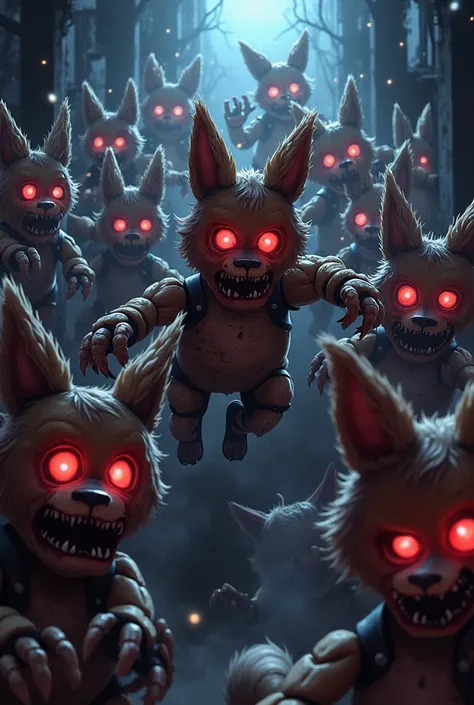 Create a Yugioh card with an anime image from Five Nights at Freddys various foxes