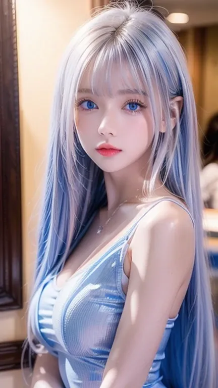  yag、very very white high school girl、 The ultimate beautiful girl in the world 、Young, white, shiny skin 、Best Looks、Blonde Reflected Light 、 Platinum Blonde Hair with Dazzling Highlights 、 shiny bright hair 、super long silky super long straight hair、Shin...