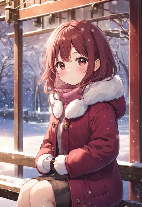 Ai-chan

【 situations 】
background
「In the winter snowy landscape 、A red bench is placed in a small square。backgroundには雪で覆われた木々and、A coffee shop window with warm light shining through。A slightly cloudy sky spreads、It feels like a quiet afternoon。」

 Costum...