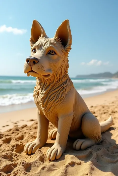 Dog made of sand