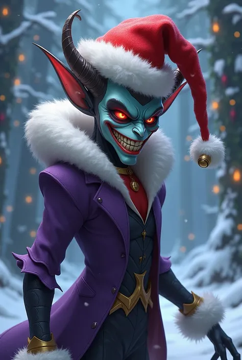 Use the character named Shaco from League of Legends by putting on a Santa Claus hat 