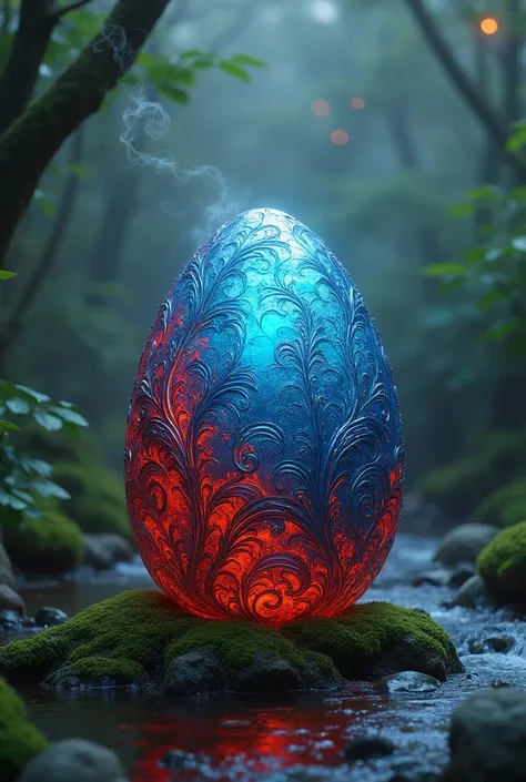 Blue and red dragon egg