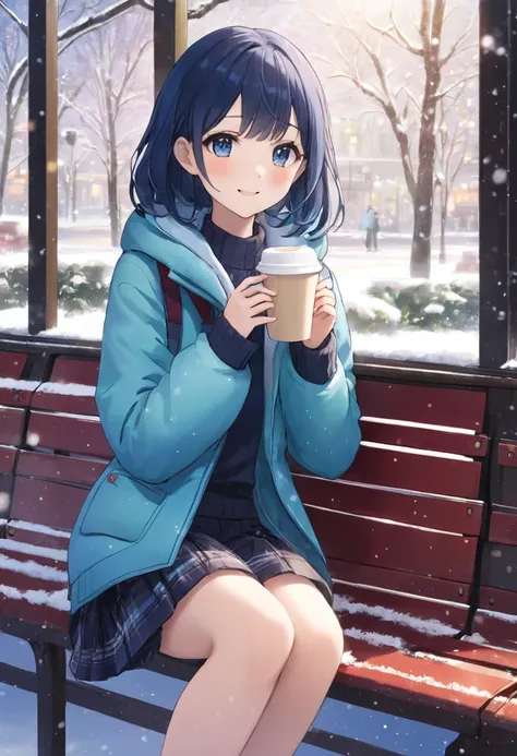 Mika-chan

【 situations 】
background
「In the winter snowy landscape 、A red bench is placed in a small square。backgroundには雪で覆われた木々and、A coffee shop window with warm light shining through。
A slightly cloudy sky spreads、It feels like a quiet afternoon。」

 Cos...