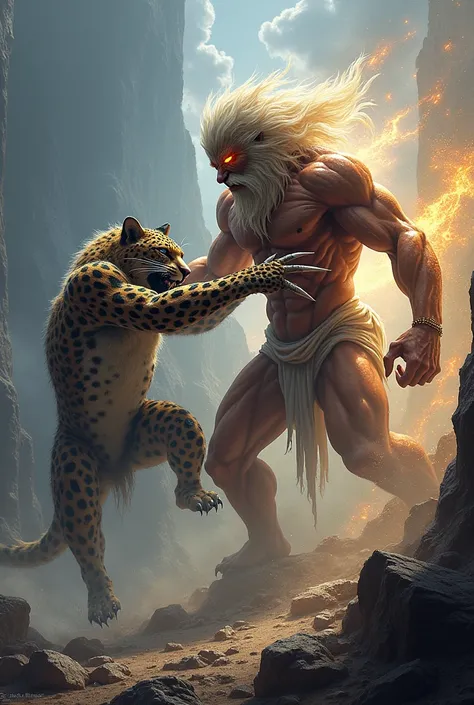 Play the human god against the mutant leopard