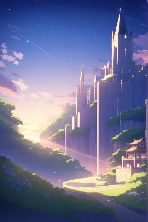 city　corridor　backgroundのみ　 Another World　 fantasy 　evening　The light is beautiful　background　