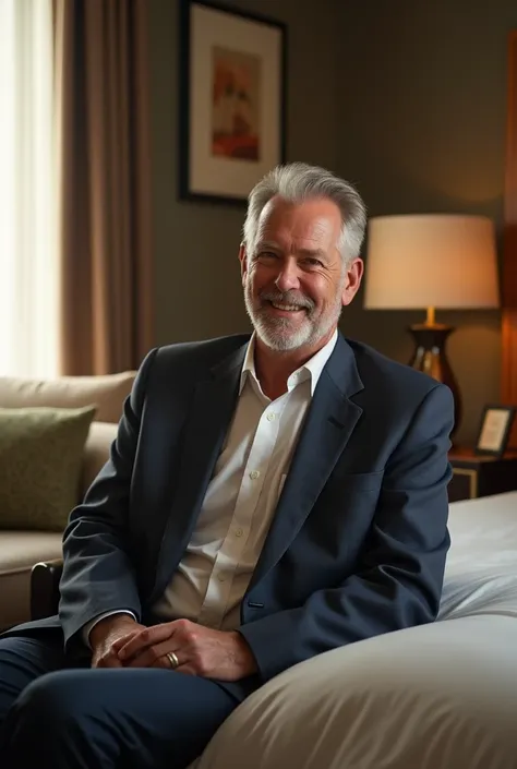 KEVIN COSTNER 2024 LOOK SMILE AND MAKE A PIC IN AN HOTEL ROOM