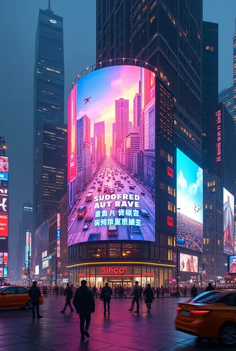 Crystal-clear 4K resolution LED billboard showcasing dynamic advertisements in a busy urban area