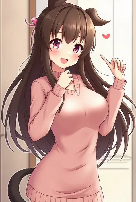 Cute anime girl with dick in hand