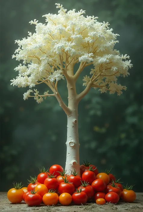 White radish tree with tomato