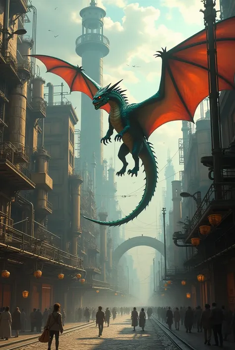 create a steampunk city, but combine it with dragons