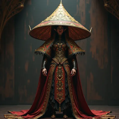 Costume with conical hat like this please with unique and     Impressive. More unique     and powerful and colorful