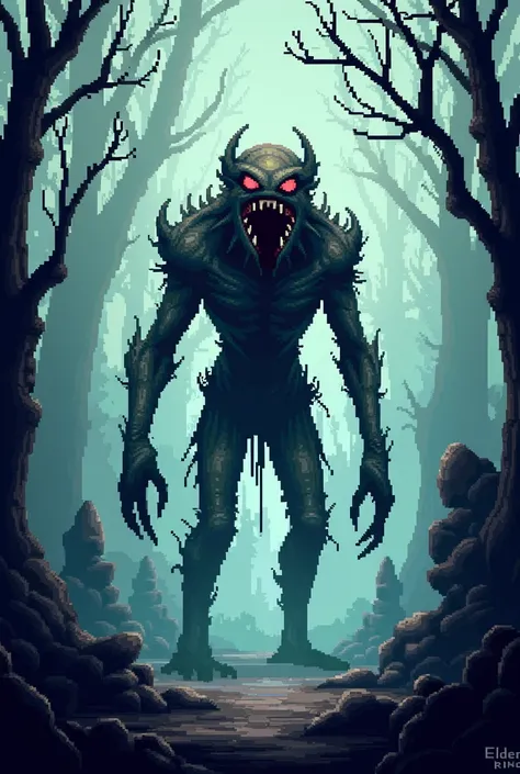 16 bit pixelated elden ring monster