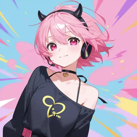 
Anime style character Vocaloid woman kawaii emo short hair