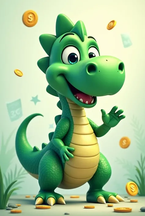 Pulse cryptocurrency a green dinosaur saying hi