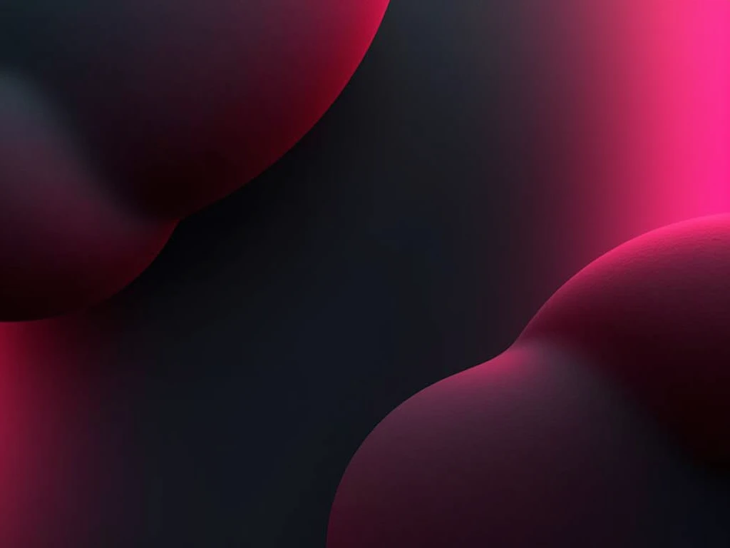 Abstract hyperrealistic 3D banner with a vibrant black and pink color for use as a background for social networks, with a large space in the middle darkening and with a slight blur for that area, it is free to add an image or text right there in the future...