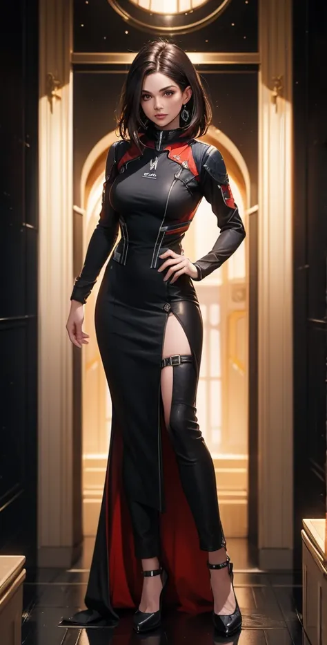  High resolution ,  better quality ,  highly detailed ,  high quality, full length ,full frame, Full-length girl,Mass effect,