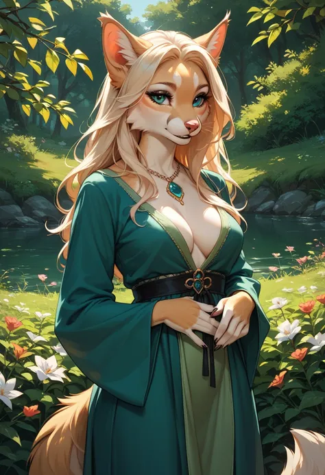 score_9, score_8_up, score_7_up, beautiful, perfect eyes, Flowing Tunic goth girl furry