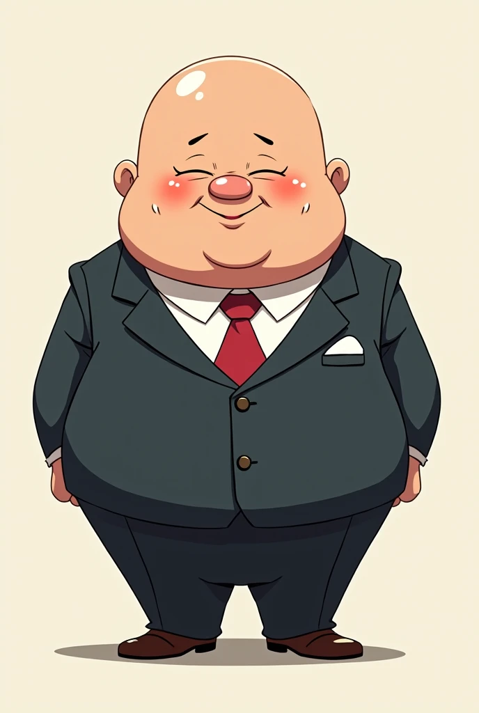  Anime Character, gordo, low, Bald and in a suit 