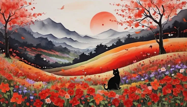 SeaArt - Robots
Upscale
SDXL
15:36:58
This is a painting depicting a mountain landscape..、Red and orange flower garden、A black cat sleeping inside a single petal、Warm color background、Rest your mind、Peace of mind、flower garden、Black cat、watercolor painting...