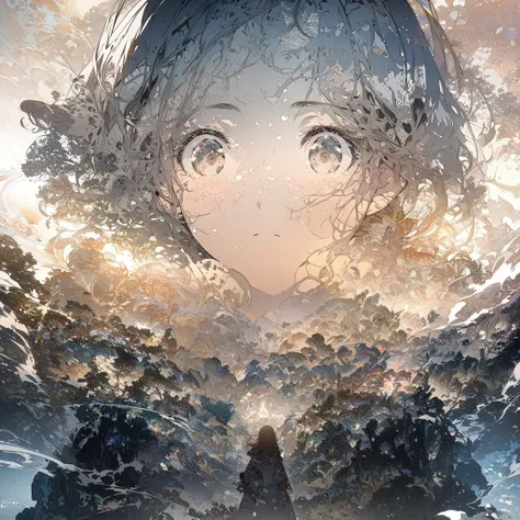     Beautiful Delicate Female Double Exposure  (The face is clear and perfect)image，背景は super detailed な東京の街で、,  beautiful, Complex illustrations,  Artwork Concept Artwork Masterpiece,  top quality ,  super detailed ,  high definition 