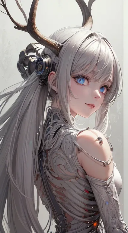 (((masterpiece))), ((( top quality ))), (( ultra detail )), (highly detailed CG illustration), (( extremely delicate and beautiful )),(from side),Cinematic Light,((one mechanical girl)),Alone,whole body,(Mechanical hinge:1.2),((Mechanical blood vessels on ...