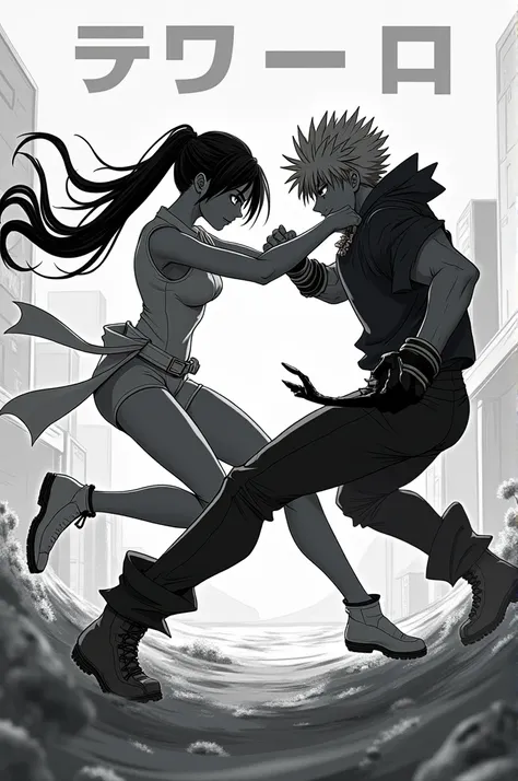 Create a very cool picture of an anime character fighting gurl or boy it dosent matter make it black and white with the words "Speed X" on the top