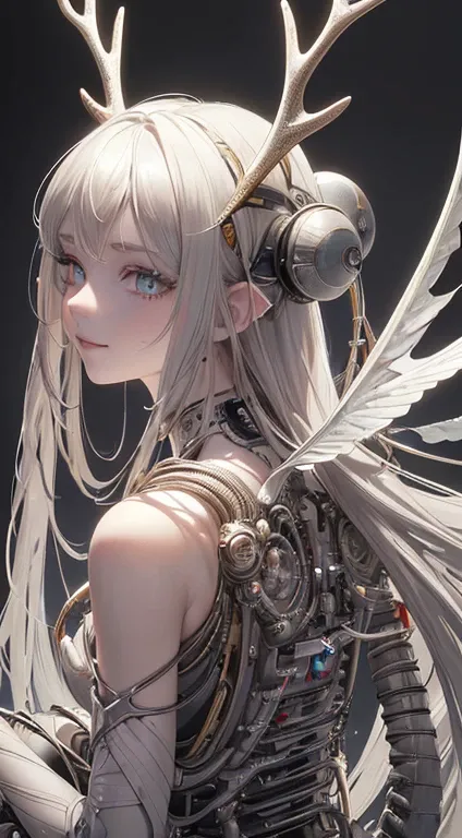 (((masterpiece))), ((( top quality ))), (( ultra detail )), (highly detailed CG illustration), (( extremely delicate and beautiful )),(from side),Cinematic Light,((one mechanical girl)),Alone,whole body,(Mechanical hinge:1.2),((Mechanical blood vessels on ...