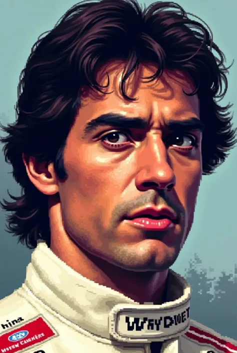 Ayrton Sennas face in 8bit