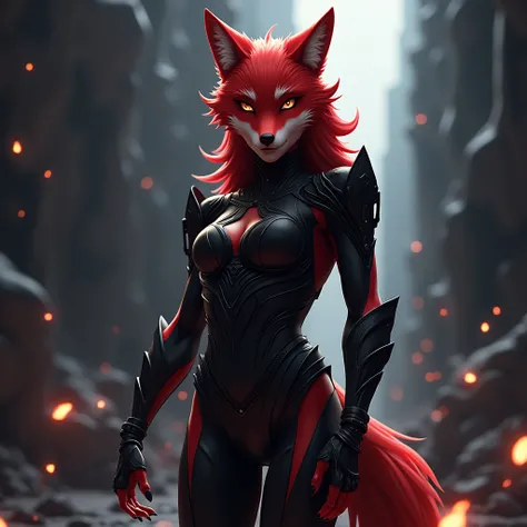 
red wolf black costume anime 3D