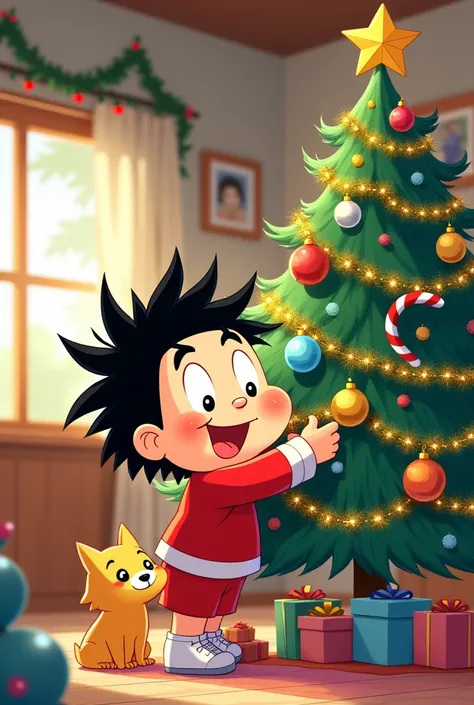 Shinchan decorating Christmas 🎄 tree at home with s