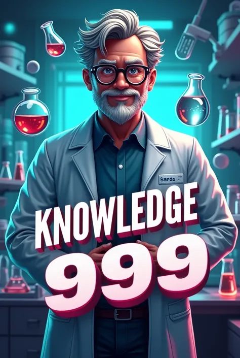 Make a youtube banner for science facts channel please make sure that the channel name is present which is Knowledge 999.I recommend you to make the photo as the youtube banner size