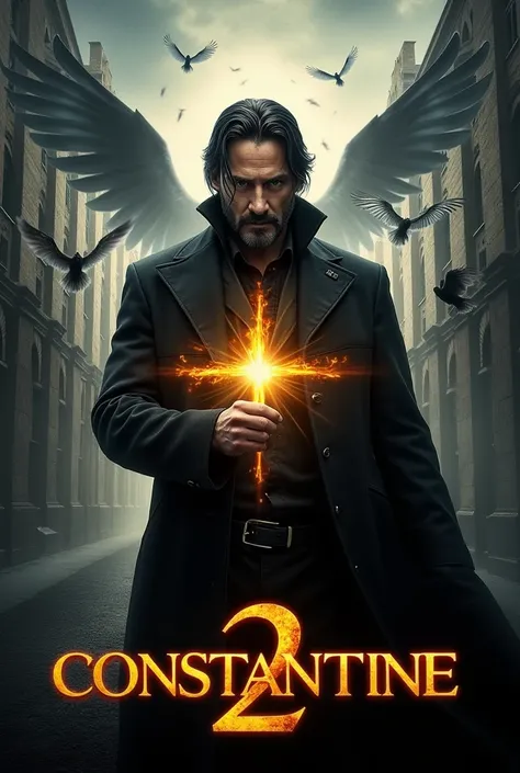 Create a poster for the movie "Constantine 2" with Keanu Reeves
The poster has a supernatural, action style with horror elements. The poster focuses on the main character, a man using supernatural powers, along with the appearance of angels, demons and a c...