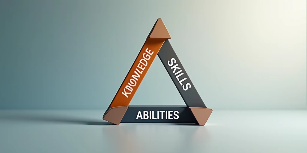  success triangle and write phrases on it (Knowledge, skills, abilities ) 