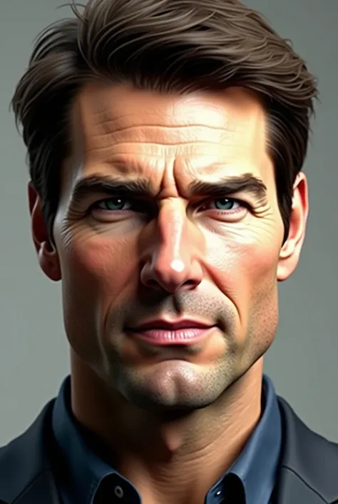 A highly detailed 3D portrait of Tom Cruise, created in a realistic style , with unique traits and realistic expressions .