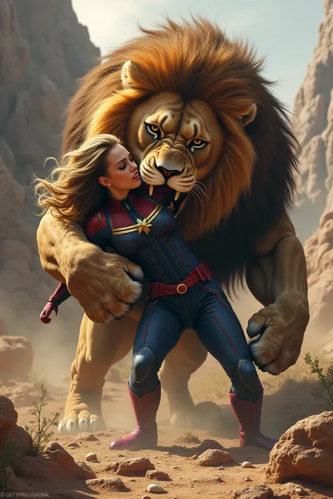 Lion devouring Captain Marvel