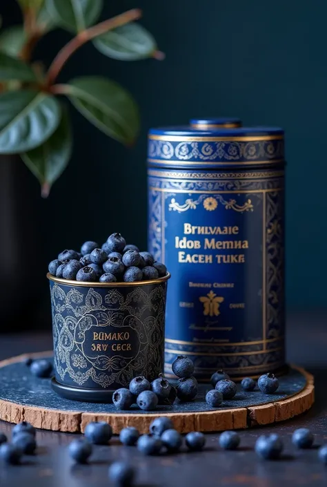 Tea made from dried wild blueberries in luxury packaging with an inscription in Bulgarian 