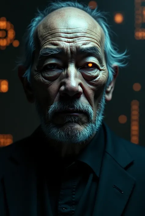 Prompt: “Create an intense, hyper-realistic portrait of Satoshi Nakamoto as a mysterious, ghostly figure. The face is partially obscured in shadow, with deep wrinkles and veins clearly visible. The texture of the skin is exaggerated, with patches of discol...