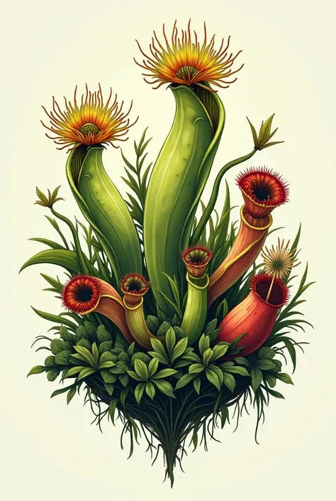 landscape designer logo with carnivorous plants