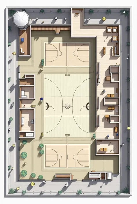 Floor plans for multiple indoor sports training complex