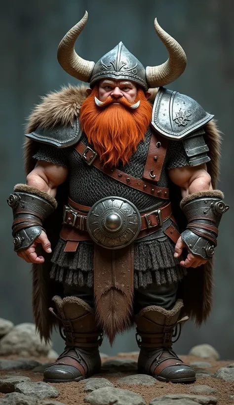 Picture a Viking dwarf: he is short, with a strong build, his muscles are tense from years of training. On his head is a horned iron helmet, decorated with metal inserts, and from under it are sticking out long red hair and a thick beard, intertwined with ...