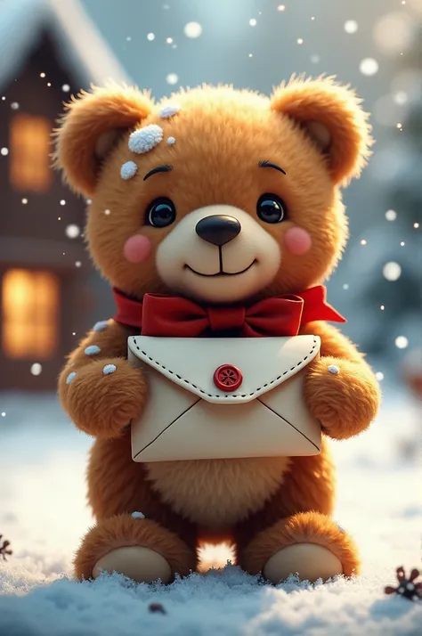 Christmas bear holding letter A