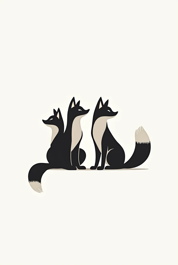  Use 4 foxes to draw an image suitable for a firefighter. I wish it was simply black and white, like Maison Kitsune.