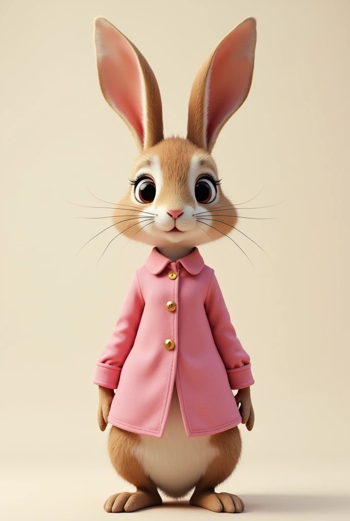 Female rabbit with tight pink blouse