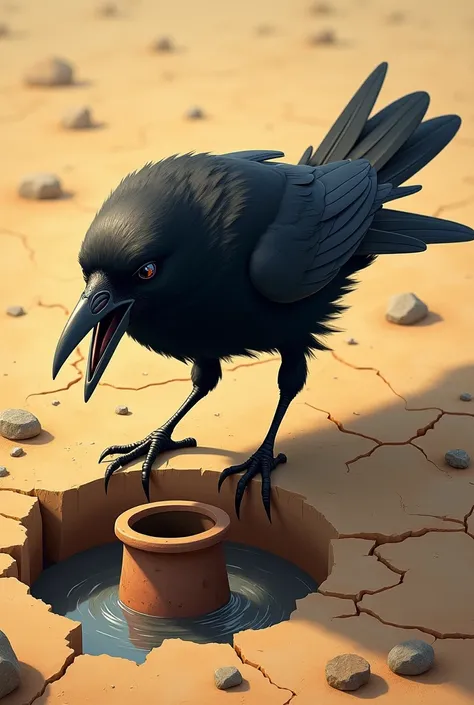 Short story of thirsty crow