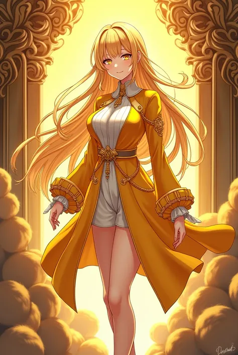 Draw vermeil in gold in anime