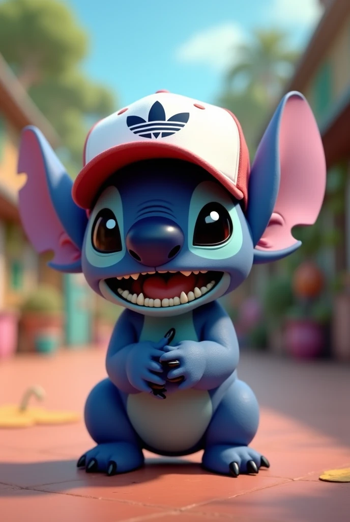 Stitch y Mickey con gorra Adidas original 