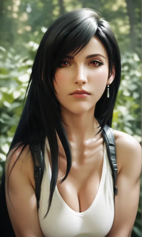 score_9, score_8_up, score_7_up, BREAK, zy_tifa, 1girl, black hair, long hair, realistic, costume, nature, photo, portrait, real hair, detailed skin, highly detailed, detailed skin, depth of field, film grain, 