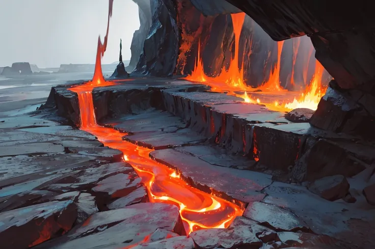 hell, lava, cave