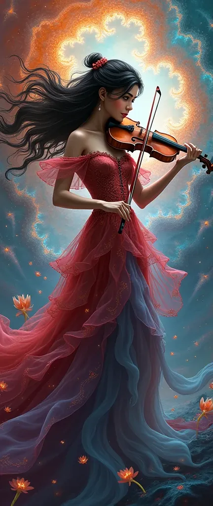 PORNART VIVID COLORS FULLBODY FRACTALART HYPER REAL  : Jasmin  The Violist