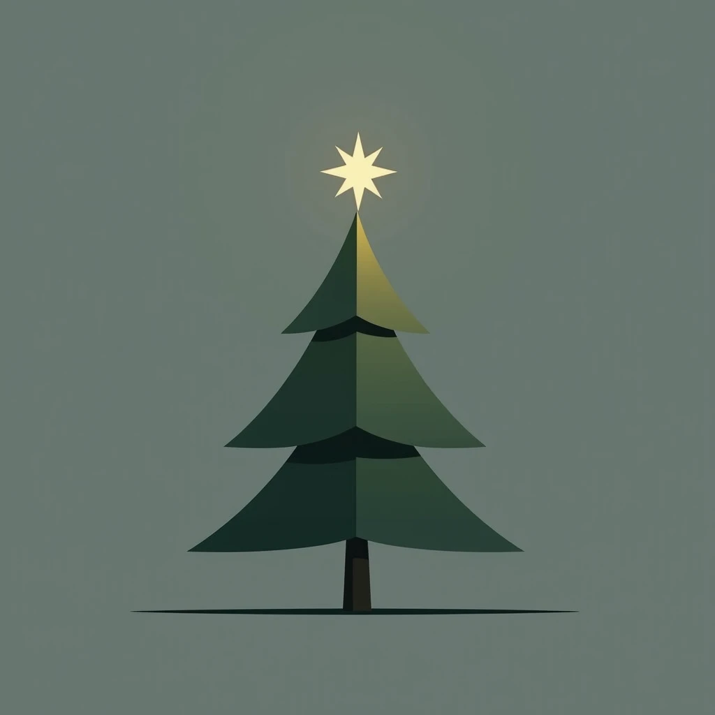 Minimalist Festive Art
"Create a clean, minimalist Holiday Seasons  design with a single glowing star above a stylized evergreen tree. Use a monochromatic color palette for a modern touch.